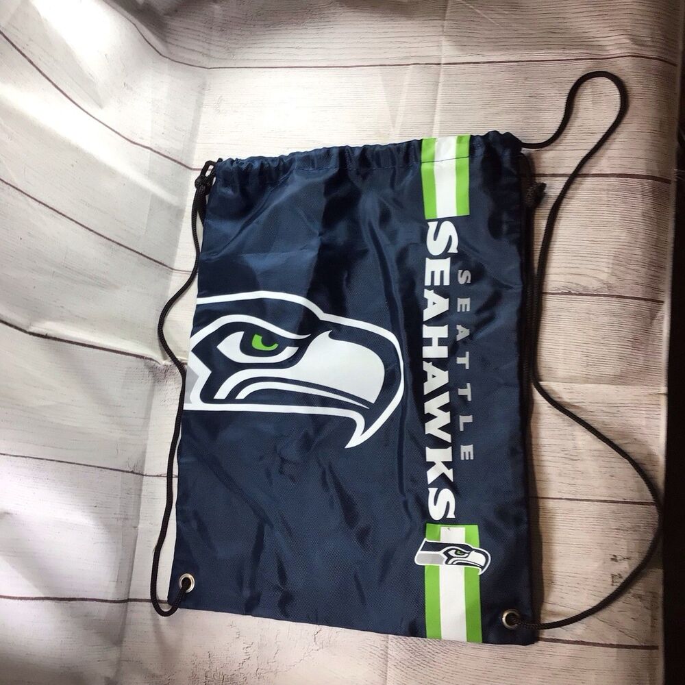 Seattle Seahawks Football Drawstring Bag Backpack Sling Gym Bag FOCO Brand